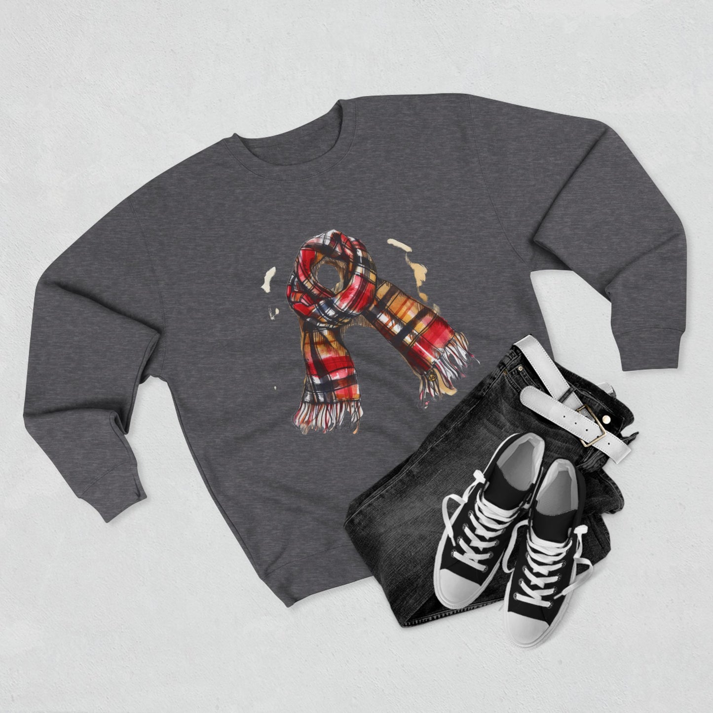 Unisex Crewneck Sweatshirt - Classic British Plaid Scarf