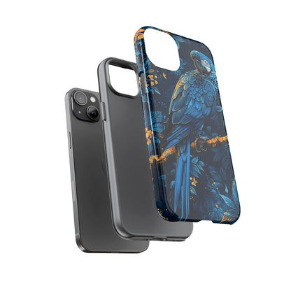 Tough Cases - Vibrant Blue Parrot Phone Case, Tropical Bird Phone Cover, Nature Lover Gift, Eco-Friendly Accessories, Unique Wildlife Decor
