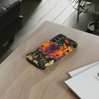 Butterfly Phone Case, Tough Cases for Nature Lovers, Vibrant Floral Design, Gift for Her, Cute Phone Accessories, Butterfly Artwork