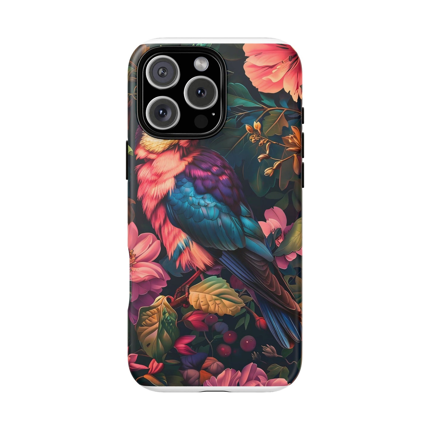Tough Cases: Vibrant Tropical Bird Phone Case, Floral Smartphone Cover, Nature Lover Gift, Boho Phone Accessory, Cute Bird Case
