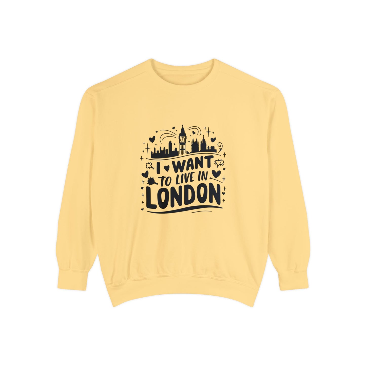 Unisex Garment-Dyed Sweatshirt Elegant - Living my Best in London