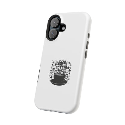 Stylish Magnetic Tough Case for Phone, Gift for Tea Lovers, Custom Phone Cover, London Tea Design, Durable Mobile Protector