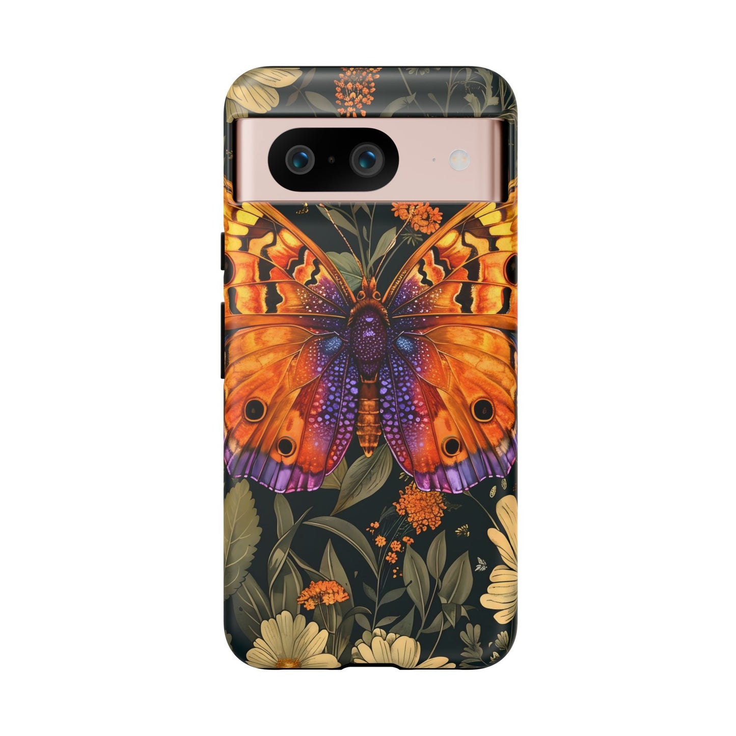 Butterfly Phone Case, Tough Cases for Nature Lovers, Vibrant Floral Design, Gift for Her, Cute Phone Accessories, Butterfly Artwork