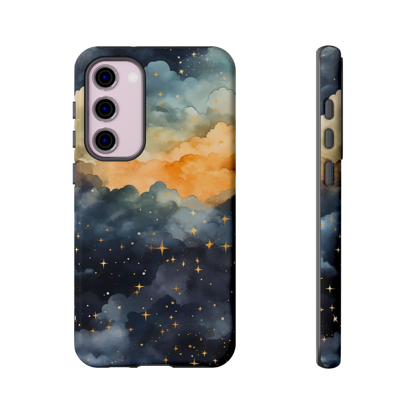 Celestial Phone Case, Galaxy Design Phone Cover, Space Art Case, Starry Night Mobile Cover, Customizable Tough Case