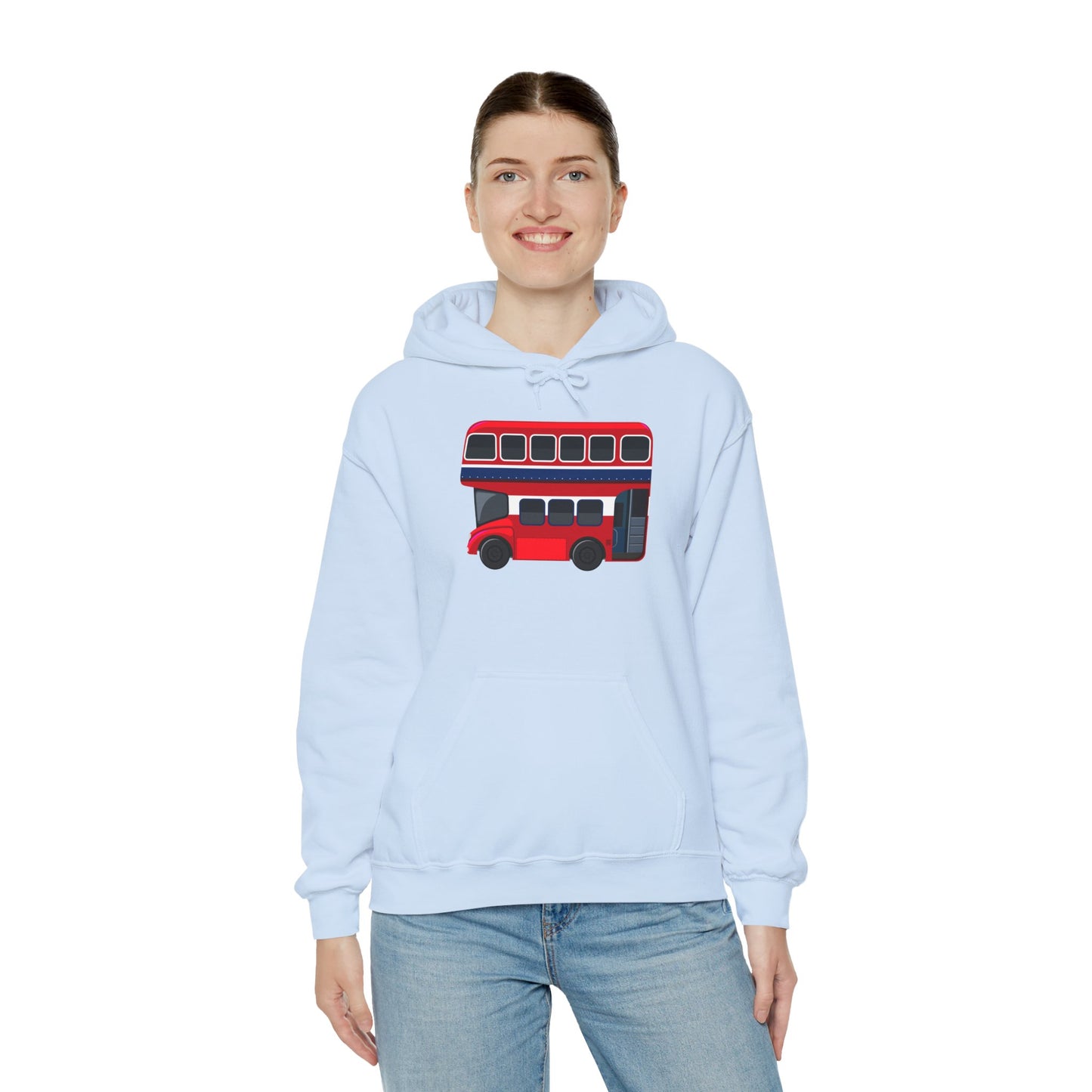 Unisex Heavy Blend™ Hooded Sweatshirt - All Aboard! - The London Double-Decker Bus