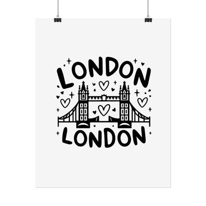 Charming London Rolled Poster for Home Decor, Wall Art, Travel Gift, Office Wall Decor, London Themed Decoration