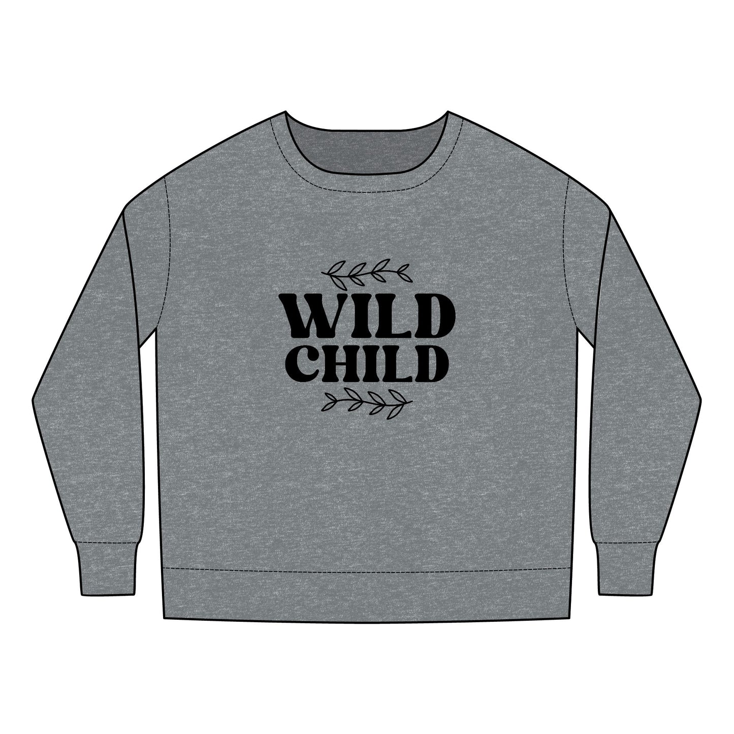 Toddler Sweatshirt - Wild Child Boho Retro Typography Design - Cozy and Fun Kids Apparel