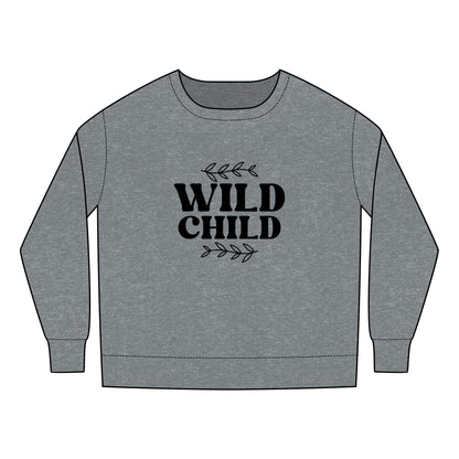 Toddler Sweatshirt - Wild Child Boho Retro Typography Design - Cozy and Fun Kids Apparel