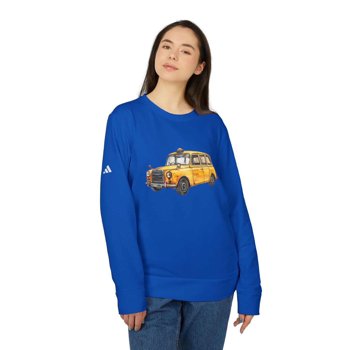 Unisex Fleece Crewneck - Vintage New York Taxi Sweatshirt