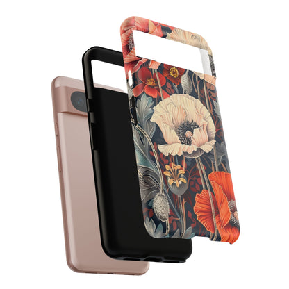 Floral iPhone Case, Tough Phone Cover, Artistic Protection, Flower Design, Unique Gift for Her, Phone Accessory, Trendy Tech