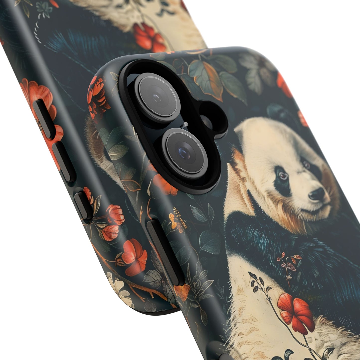 Panda Phone Case, Floral Design Phone Cover, Cute Panda Gift, Nature-Inspired Case, Animal Lover Accessory