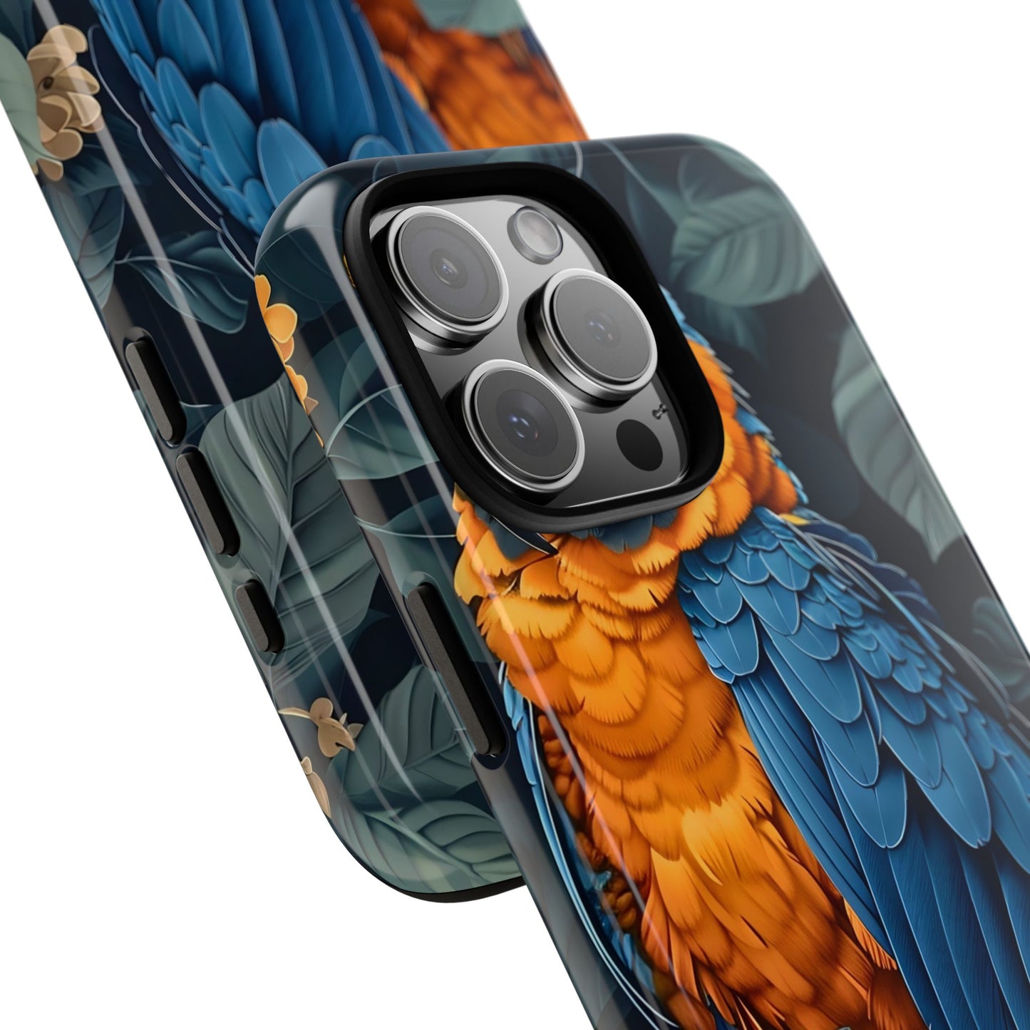 Tropical Parrot Phone Case - Tough Cases, Colorful Phone Cover, Nature Lover Gift, Floral Design, Bird Lover Accessory