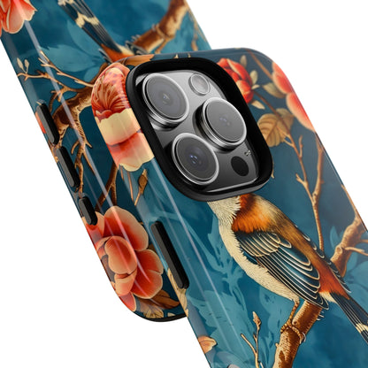 Bird & Floral Phone Case, Tough Cases for Nature Lovers, Gift for Her, Customizable Design, Vibrant Tech Accessories
