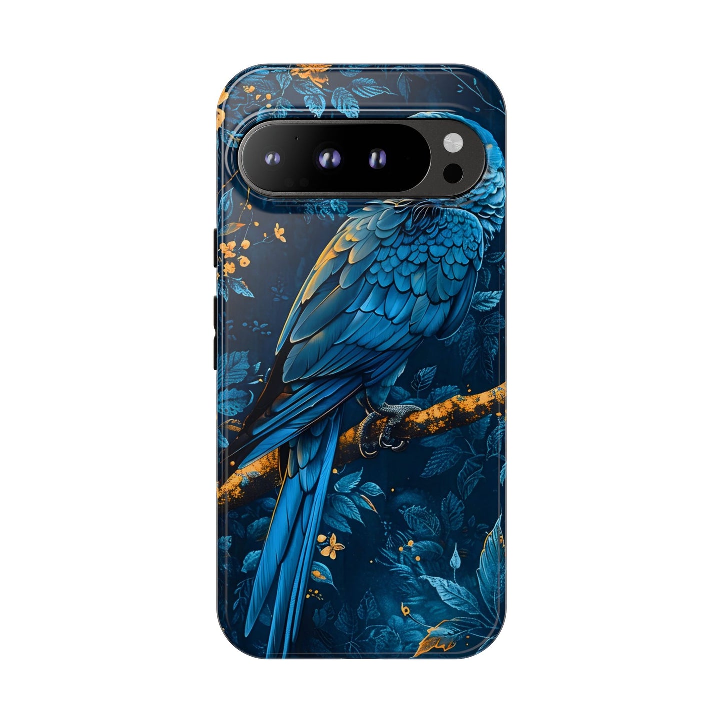 Tough Cases - Vibrant Blue Parrot Phone Case, Tropical Bird Phone Cover, Nature Lover Gift, Eco-Friendly Accessories, Unique Wildlife Decor