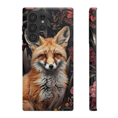 Fox Floral Phone Case, Tough Cases for Animal Lovers, Nature Themed Gift, Cute Phone Cover, Wild Fox Protector