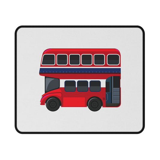 Red Double-Decker Bus Gaming Mouse Pad, Fun Office Decor, Gamer Gift, Unique Desk Accessory, Non-Slip Surface
