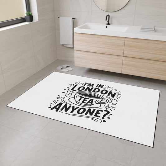 London Tea Heavy Duty Floor Mat - Cute Kitchen Decor, Welcome Mat, Coffee Shop Accessory, Gift for Tea Lovers, Home & Kitchen Item