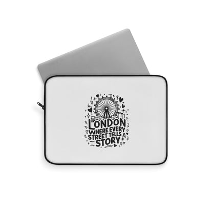 London Travel Laptop Sleeve, Custom Sleeve for Laptops, Gift for Travelers, Computer Case, Stylish Tech Accessory