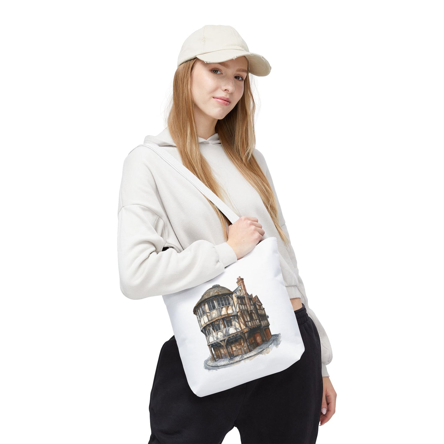 Charming Heritage Tote Bag, Eco-Friendly Tote, Travel Essential Bag, Stylish Shopping Bag, Vintage Architectural Design