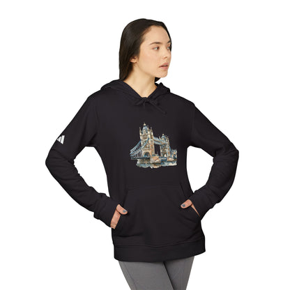 Fleece Hoodie - Unisex Adidas Apparel - London Bridge - Iconic Landmark and Historical Beauty