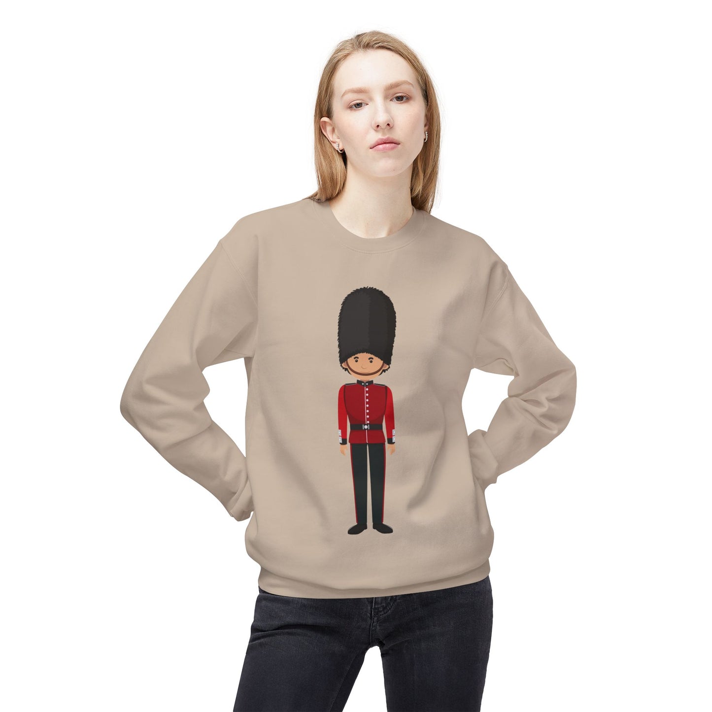 Unisex Midweight Softstyle Fleece Crewneck Sweatshirt - Cornish Courage - Red Jackets of Bodmin