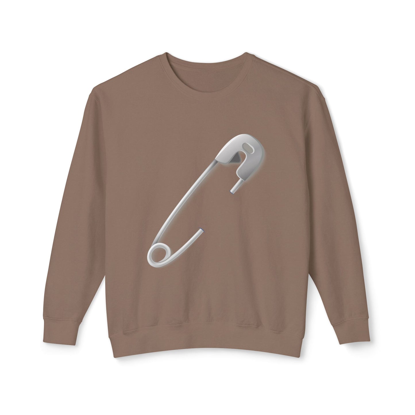 Unisex Lightweight Crewneck Sweatshirt - Minimalist Safety Pin Design