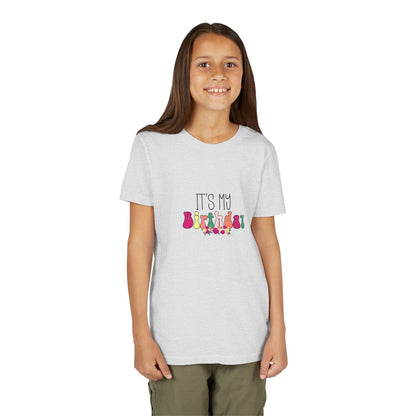 Youth Short Sleeve Tee - Wild Birthday Girl Sublimation Leopard Theme - Fun Celebration Shirt for Kids