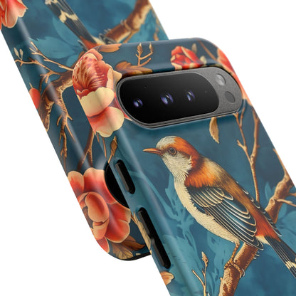Bird & Floral Phone Case, Tough Cases for Nature Lovers, Gift for Her, Customizable Design, Vibrant Tech Accessories