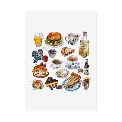 Foodie Wall Art Print, Kitchen Decor, Gourmet Food Poster, Culinary Art for Food Lovers, Cafe Aesthetic Home Decor