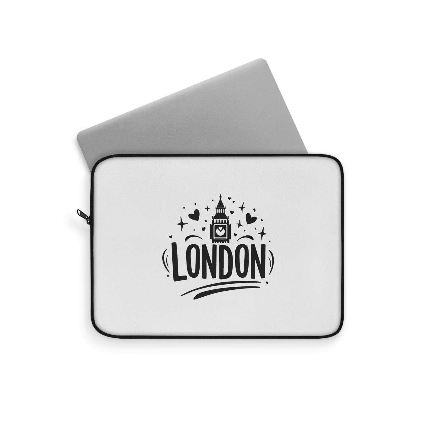 London-Themed Laptop Sleeve, Travel Accessory, Gift for Students, Modern Office Decor, London Souvenir, Tech Organizer