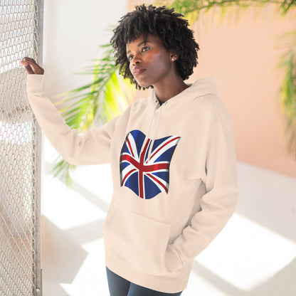 Three-Panel Fleece Hoodie  - The Flag of the United Kingdom