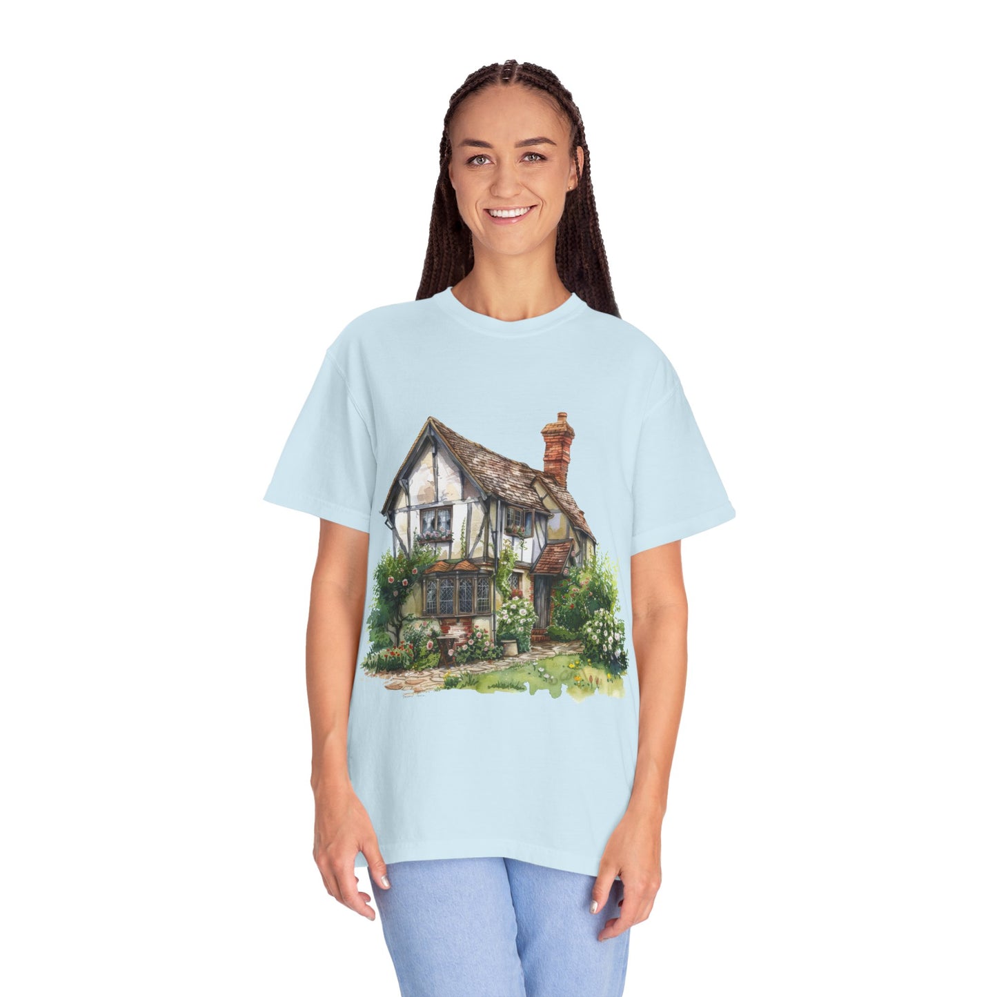 Unisex Garment-Dyed T-shirt - Charming & Cozy - Life in a British Village House