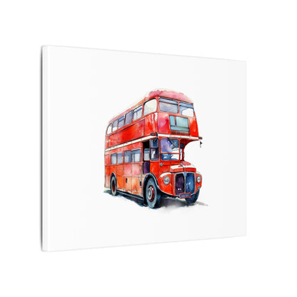 London Red Double-Decker Bus Art Canvas Print, Wall Decor for Travel Lovers, Home Office Gift, Unique Artwork for All Occasions
