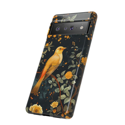 Floral Phone Case, Tough Cases with Bird Design, Nature Lover Gift, Stylish Protection, Birthday Present, Floral Phone Cover