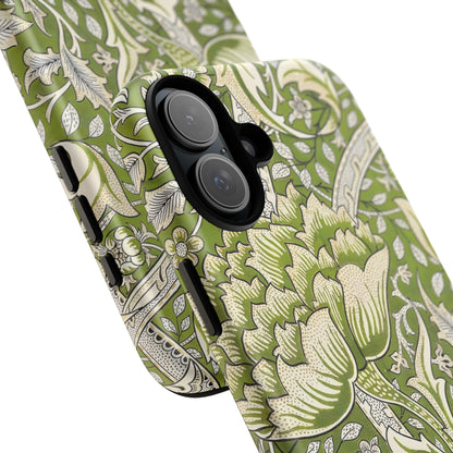 Stylish Phone Case with Floral Design, Durable Protective Cover for iPhone, Unique Gift for Birthdays, Mother's Day, Green Aesthetic