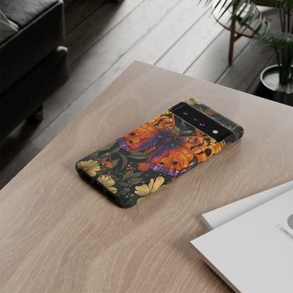 Butterfly Phone Case, Tough Cases for Nature Lovers, Vibrant Floral Design, Gift for Her, Cute Phone Accessories, Butterfly Artwork