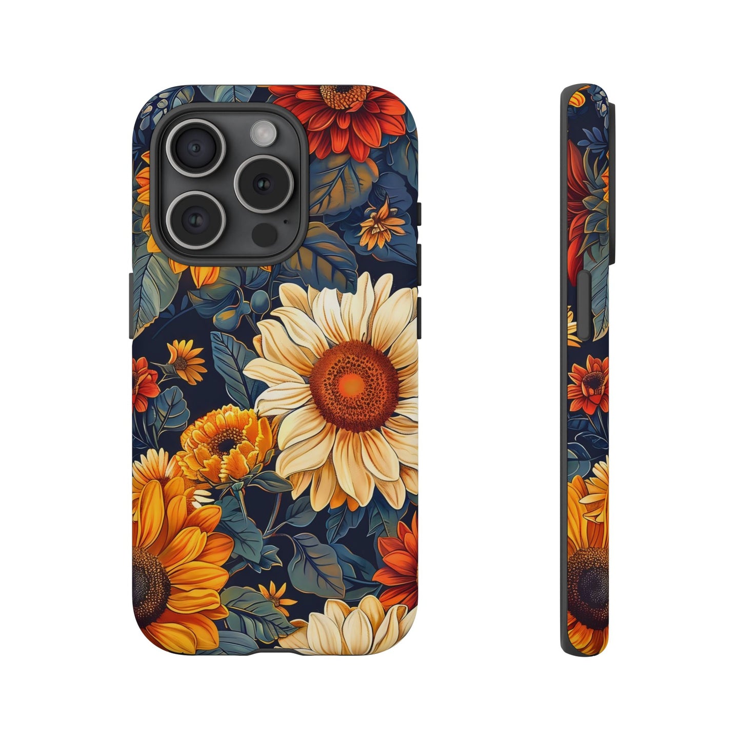 Floral Tough Phone Case | Sunflower Design, iPhone Cover, Protective Case, Gifts for Her, Floral Phone Accessory