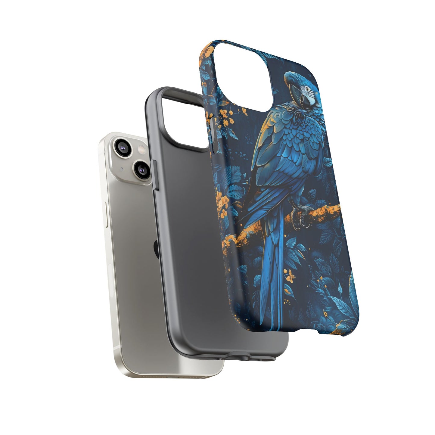Tough Cases - Vibrant Blue Parrot Phone Case, Tropical Bird Phone Cover, Nature Lover Gift, Eco-Friendly Accessories, Unique Wildlife Decor
