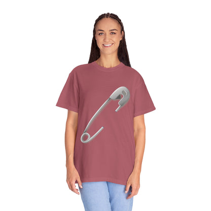 Unisex Garment-Dyed T-shirt - Minimalist Safety Pin Design