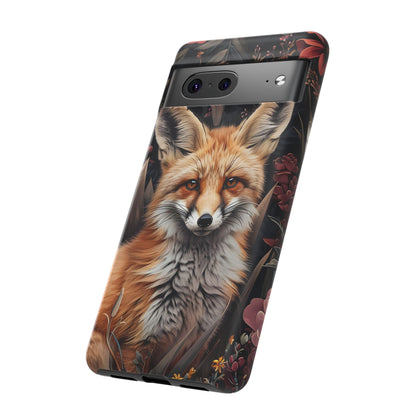 Fox Floral Phone Case, Tough Cases for Animal Lovers, Nature Themed Gift, Cute Phone Cover, Wild Fox Protector