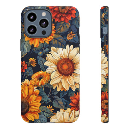 Floral Tough Phone Case | Sunflower Design, iPhone Cover, Protective Case, Gifts for Her, Floral Phone Accessory