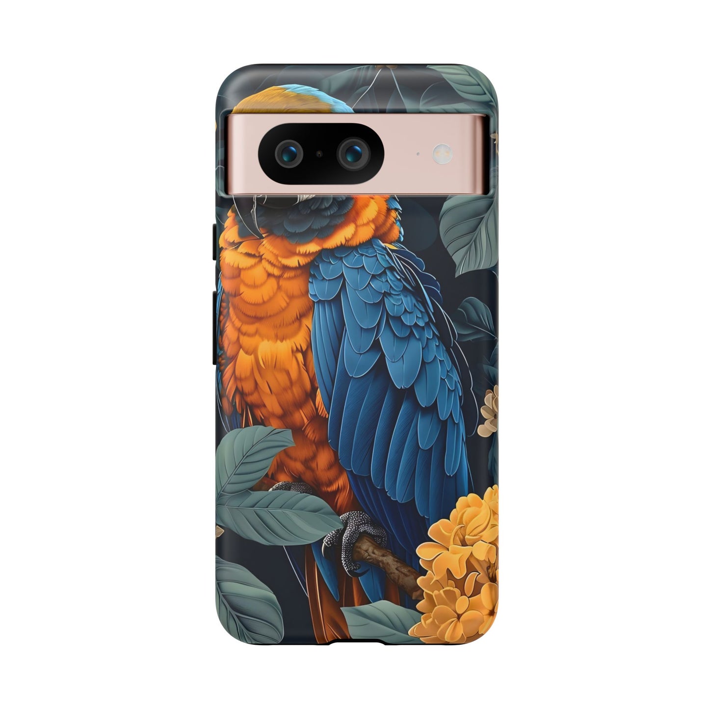 Tropical Parrot Phone Case - Tough Cases, Colorful Phone Cover, Nature Lover Gift, Floral Design, Bird Lover Accessory