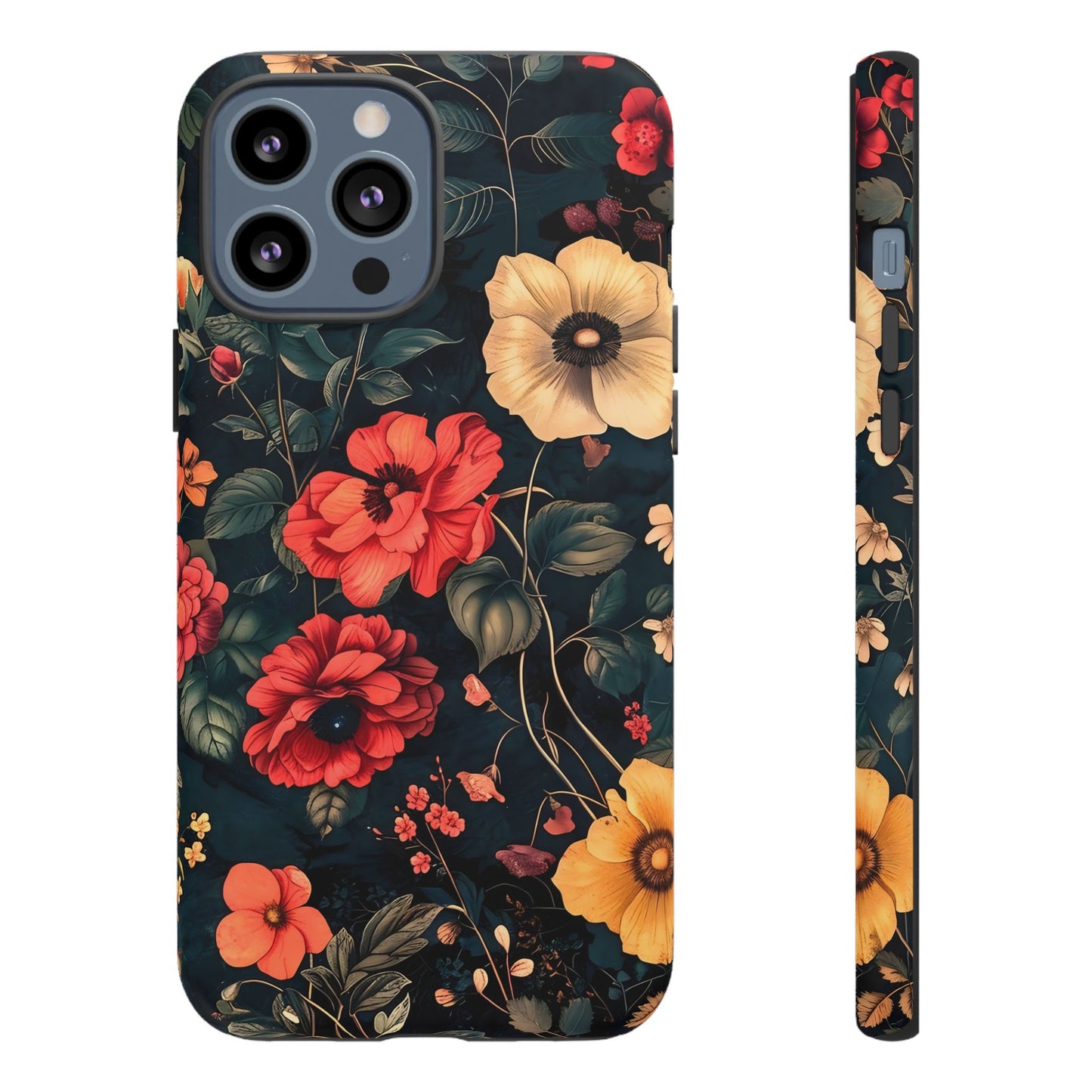 Floral Phone Case, Tough Cases, Flower Motif, Protective Cover, Gift for Her, Floral Design, Spring Accessory