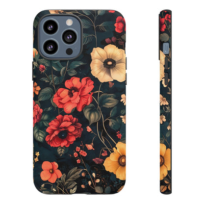 Floral Phone Case, Tough Cases, Flower Motif, Protective Cover, Gift for Her, Floral Design, Spring Accessory