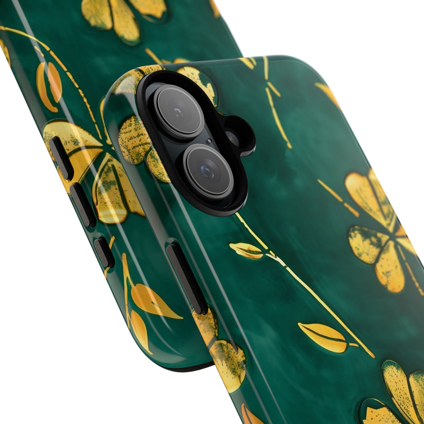 Floral Phone Case with Gold Accents, Tough Phone Cover, Stylish Phone Protector, Unique Gift for Her, Nature Lover Accessory