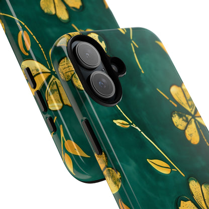 Floral Phone Case with Gold Accents, Tough Phone Cover, Stylish Phone Protector, Unique Gift for Her, Nature Lover Accessory
