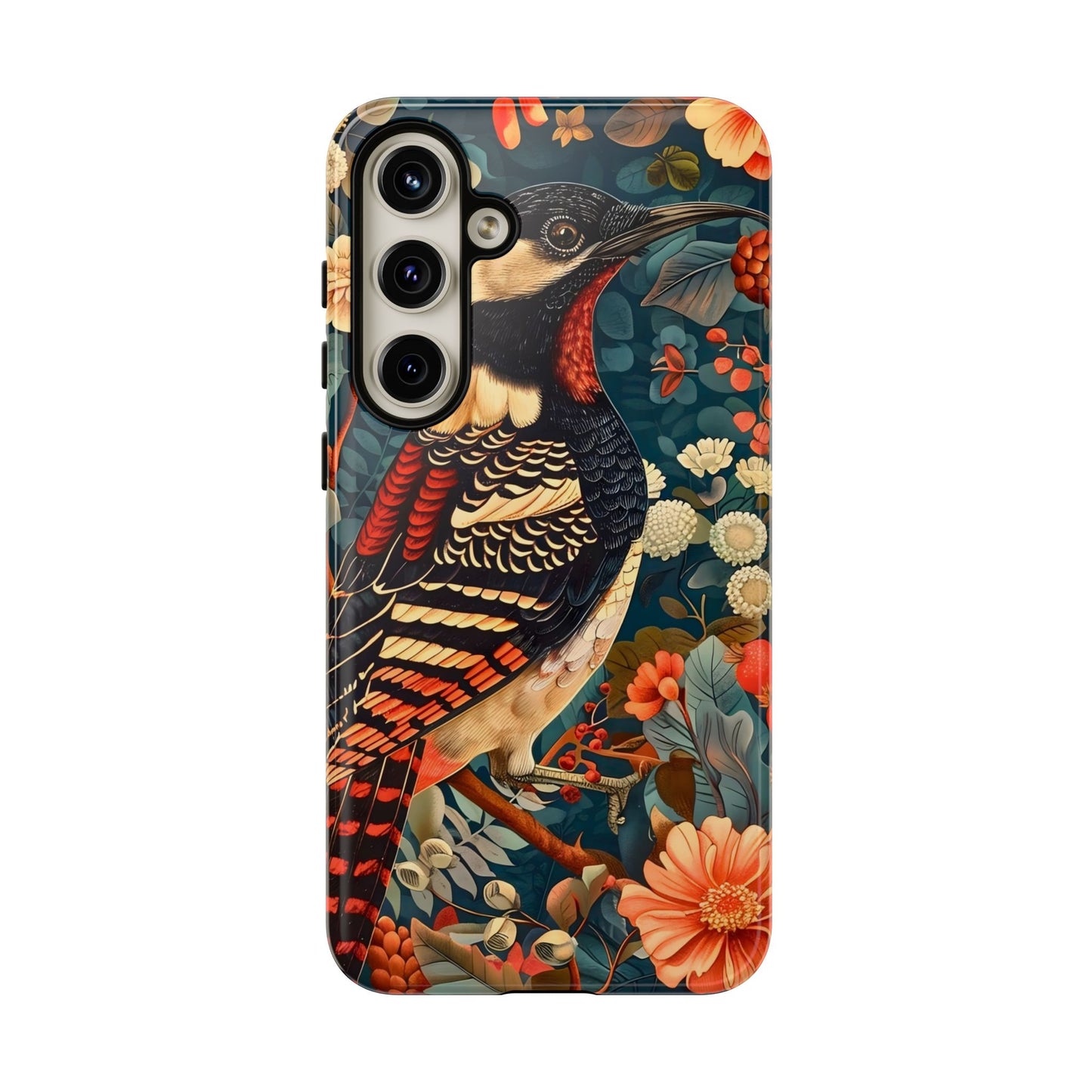 Nature-Inspired Phone Case with Floral Art, Tough Phone Cover, Protective Case, Gift for Nature Lovers, Unique Phone Accessory