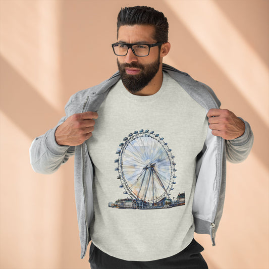 Unisex Crewneck Sweatshirt - London Eye - Iconic Ferris Wheel