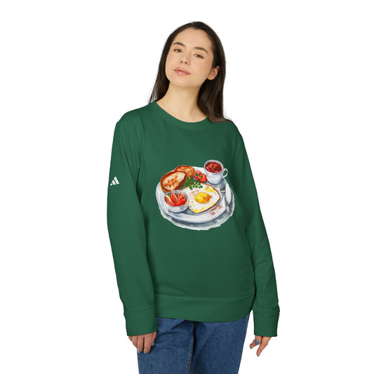 Adidas Unisex Fleece Crewneck Sweatshirt - Breakfast Vibes Art