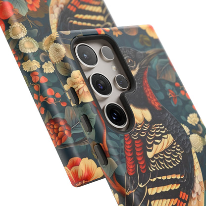 Nature-Inspired Phone Case with Floral Art, Tough Phone Cover, Protective Case, Gift for Nature Lovers, Unique Phone Accessory